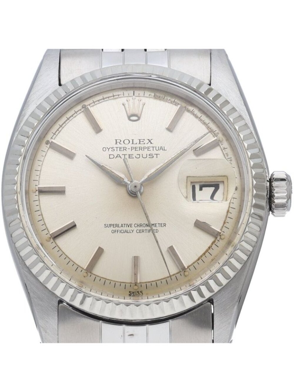 Rolex Datejust Watch Antique 18k White Gold SS Silver